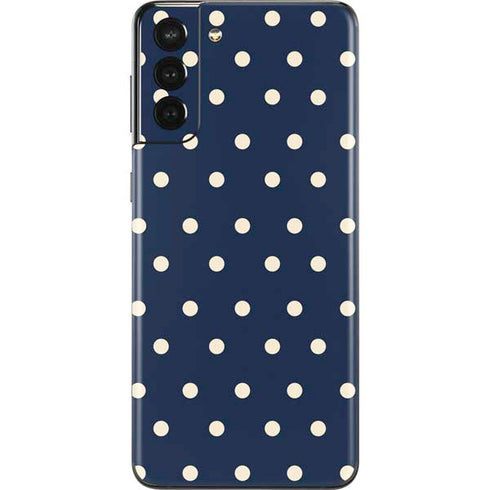 Blue and Cream Polka Dots Galaxy S21 Plus 5G Skin