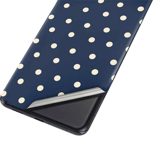 Blue and Cream Polka Dots Galaxy S21 Plus 5G Skin