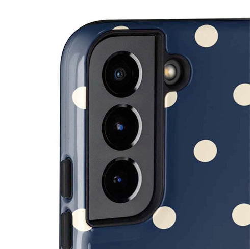 Blue and Cream Polka Dots Galaxy S22 Plus Pro Case