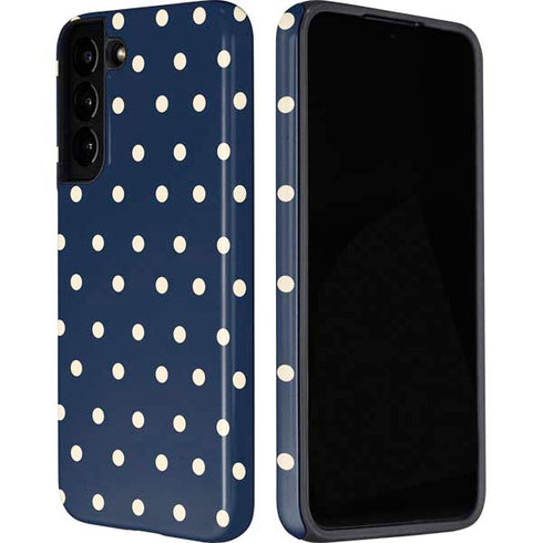 Blue and Cream Polka Dots Galaxy S22 Plus Pro Case