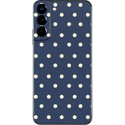 Blue and Cream Polka Dots Galaxy S22 Plus Skin
