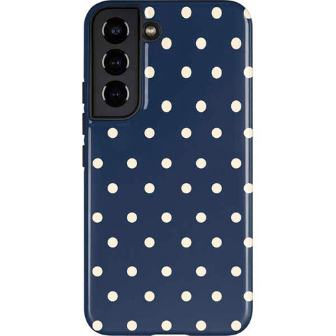 Blue and Cream Polka Dots Galaxy S22 Pro Case