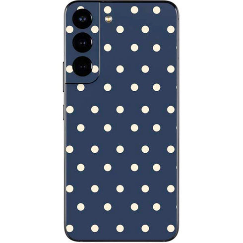 Blue and Cream Polka Dots Galaxy S22 Skin