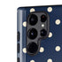 Blue and Cream Polka Dots Galaxy S22 Ultra Pro Case