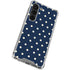 Blue and Cream Polka Dots Galaxy S23 Clear Case