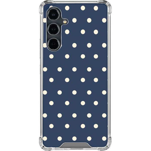 Blue and Cream Polka Dots Galaxy S23 FE Clear Case