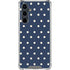 Blue and Cream Polka Dots Galaxy S23 FE Clear Case