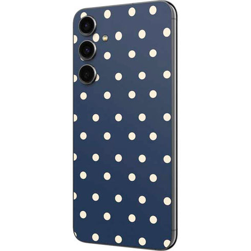 Blue and Cream Polka Dots Galaxy S23 FE Skin