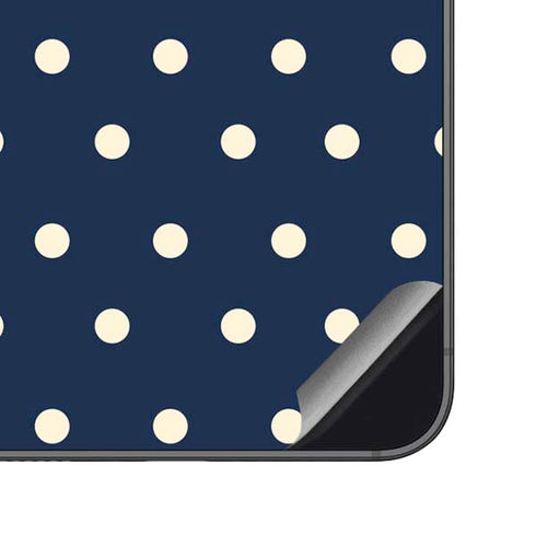 Blue and Cream Polka Dots Galaxy S23 FE Skin