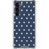Blue and Cream Polka Dots Galaxy S23 Plus Clear Case