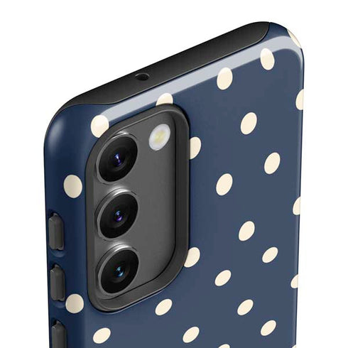 Blue and Cream Polka Dots Galaxy S23 Plus Pro Case