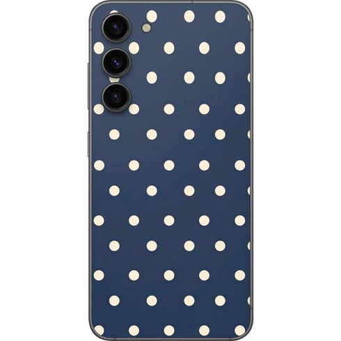 Blue and Cream Polka Dots Galaxy S23 Plus Skin