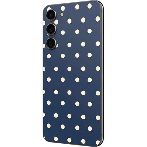 Blue and Cream Polka Dots Galaxy S23 Plus Skin