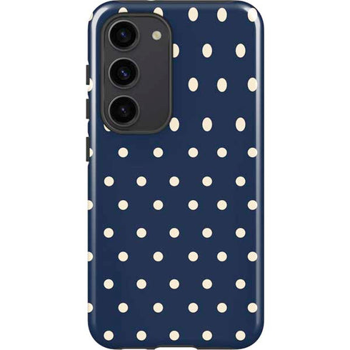 Blue and Cream Polka Dots Galaxy S23 Pro Case