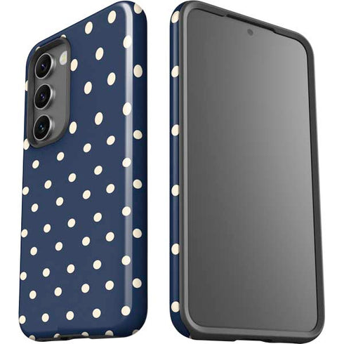 Blue and Cream Polka Dots Galaxy S23 Pro Case