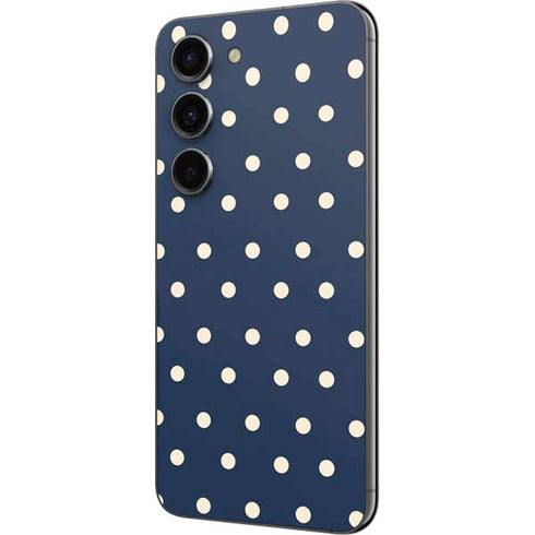 Blue and Cream Polka Dots Galaxy S23 Skin