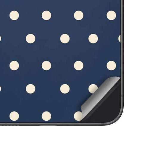 Blue and Cream Polka Dots Galaxy S23 Skin