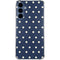 Blue and Cream Polka Dots Galaxy S24 Clear Case