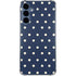 Blue and Cream Polka Dots Galaxy S24 Clear Case