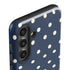 Blue and Cream Polka Dots Galaxy S24 Impact Case