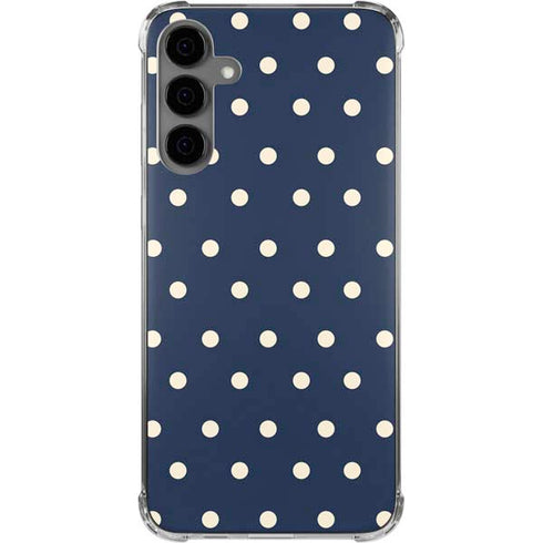Blue and Cream Polka Dots Galaxy S24 Plus Clear Case