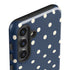 Blue and Cream Polka Dots Galaxy S24 Plus Impact Case