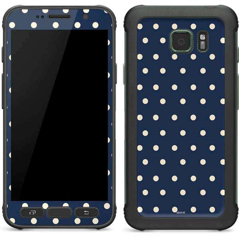 Blue and Cream Polka Dots Galaxy S7 Active Skin