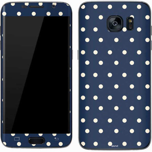 Blue and Cream Polka Dots Galaxy S7 Skin