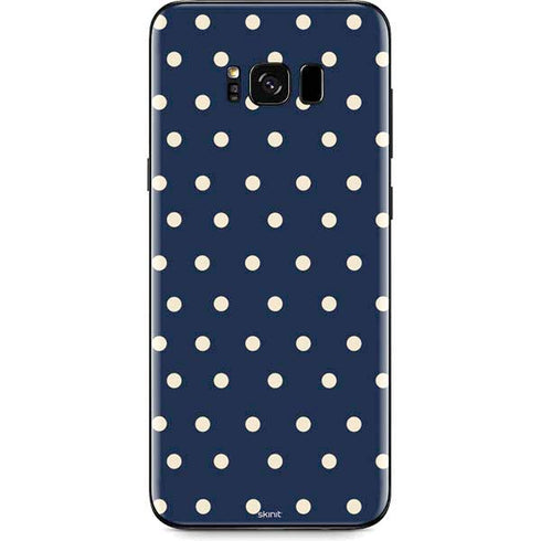 Blue and Cream Polka Dots Galaxy S8 Skin