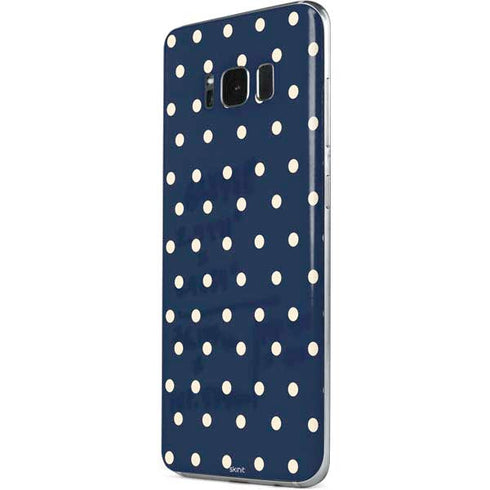 Blue and Cream Polka Dots Galaxy S8 Skin