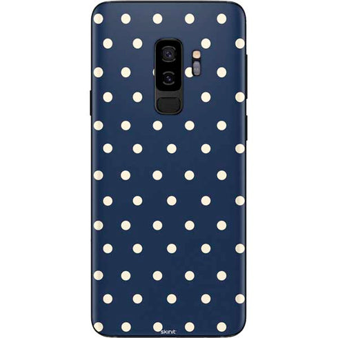 Blue and Cream Polka Dots Galaxy S9 Plus Skin