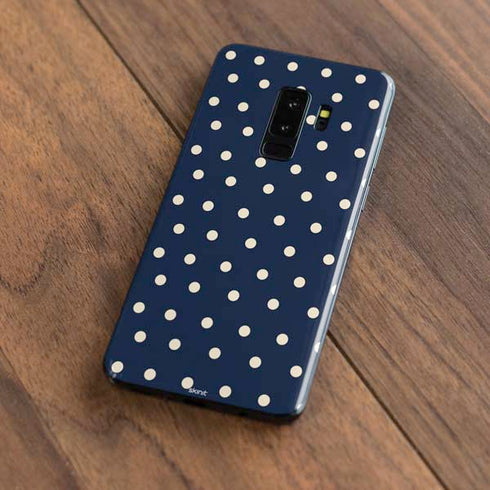 Blue and Cream Polka Dots Galaxy S9 Plus Skin