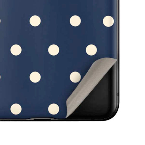 Blue and Cream Polka Dots Galaxy Z Flip Skin