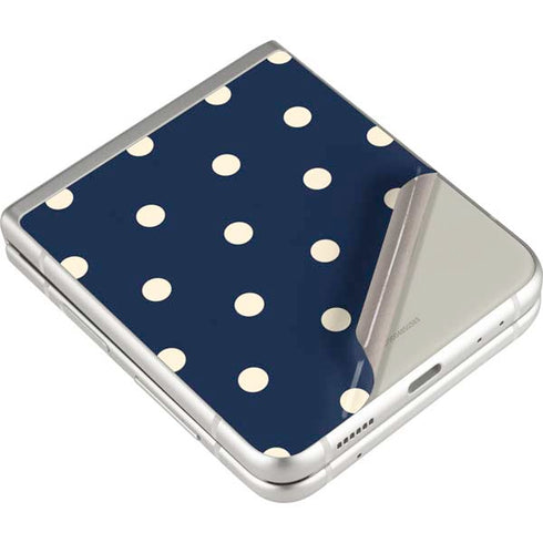 Blue and Cream Polka Dots Galaxy Z Flip3 5G Skin