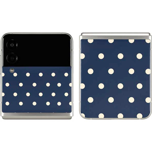 Blue and Cream Polka Dots Galaxy Z Flip3 5G Skin