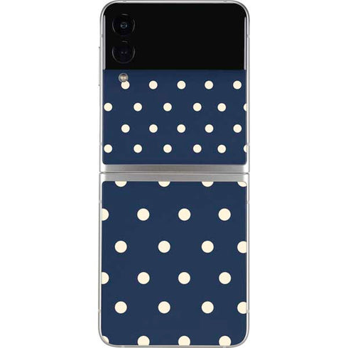 Blue and Cream Polka Dots Galaxy Z Flip4 5G Skin