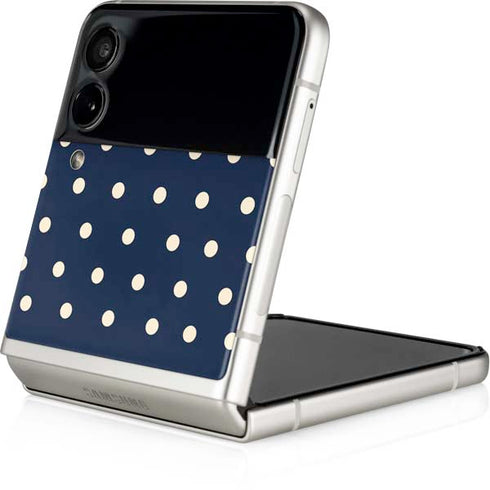 Blue and Cream Polka Dots Galaxy Z Flip4 5G Skin