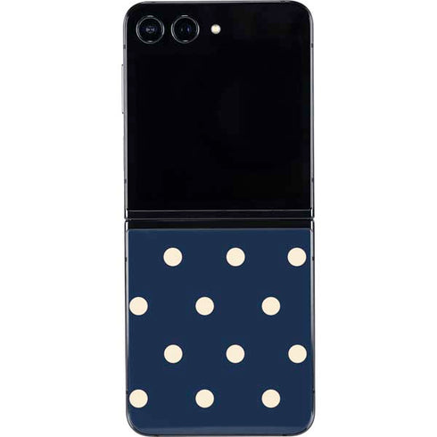 Blue and Cream Polka Dots Galaxy Z Flip5 5G Skin
