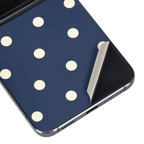 Blue and Cream Polka Dots Galaxy Z Flip5 5G Skin