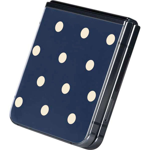 Blue and Cream Polka Dots Galaxy Z Flip5 5G Skin