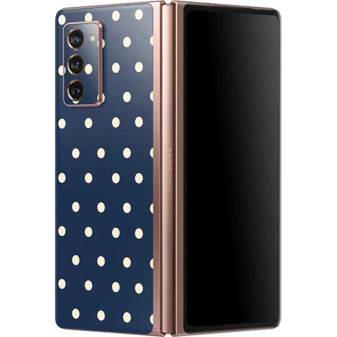 Blue and Cream Polka Dots Galaxy Z Fold2 5G Skin