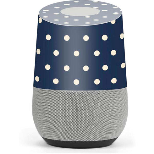 Blue and Cream Polka Dots Google Home Skin