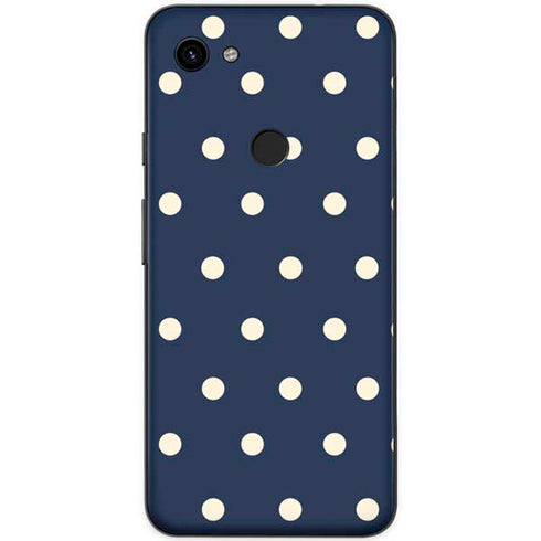 Blue and Cream Polka Dots Google Pixel 3a Skin