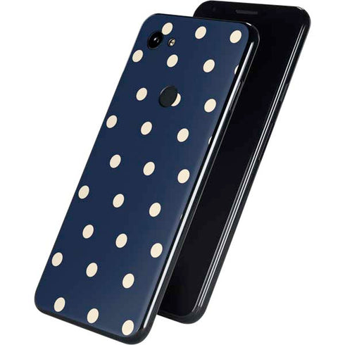 Blue and Cream Polka Dots Google Pixel 3a Skin