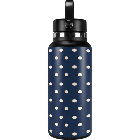 Blue and Cream Polka Dots Hydro Flask 32oz Wide Mouth Skin