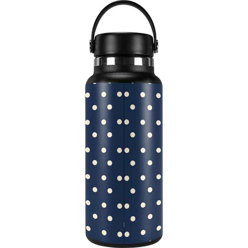 Blue and Cream Polka Dots Hydro Flask 32oz Wide Mouth Skin