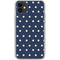 Blue and Cream Polka Dots iPhone 11 Clear Case