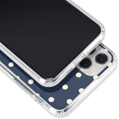 Blue and Cream Polka Dots iPhone 11 Pro Clear Case