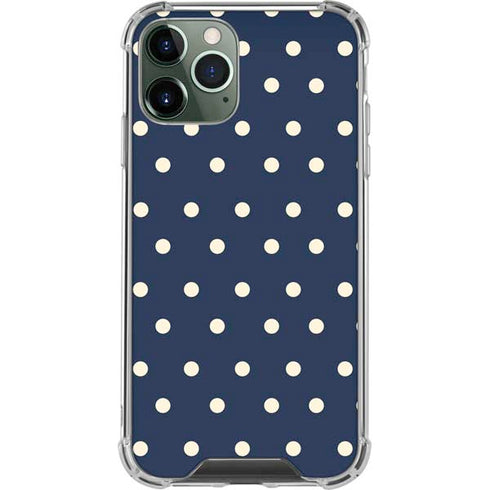 Blue and Cream Polka Dots iPhone 11 Pro Max Clear Case