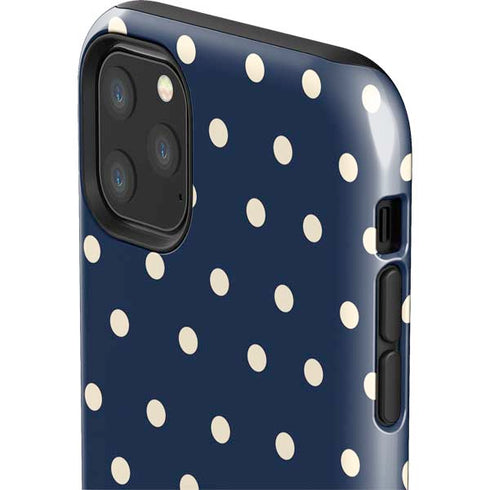 Blue and Cream Polka Dots iPhone 11 Pro Max Impact Case